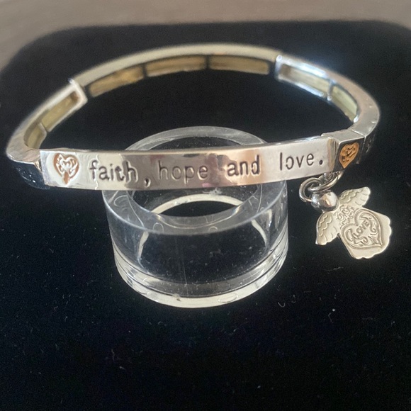 Angel Tag Silver tone 4 link bracelet with Corinthian Inscriptions-Never Worn - Picture 4 of 6